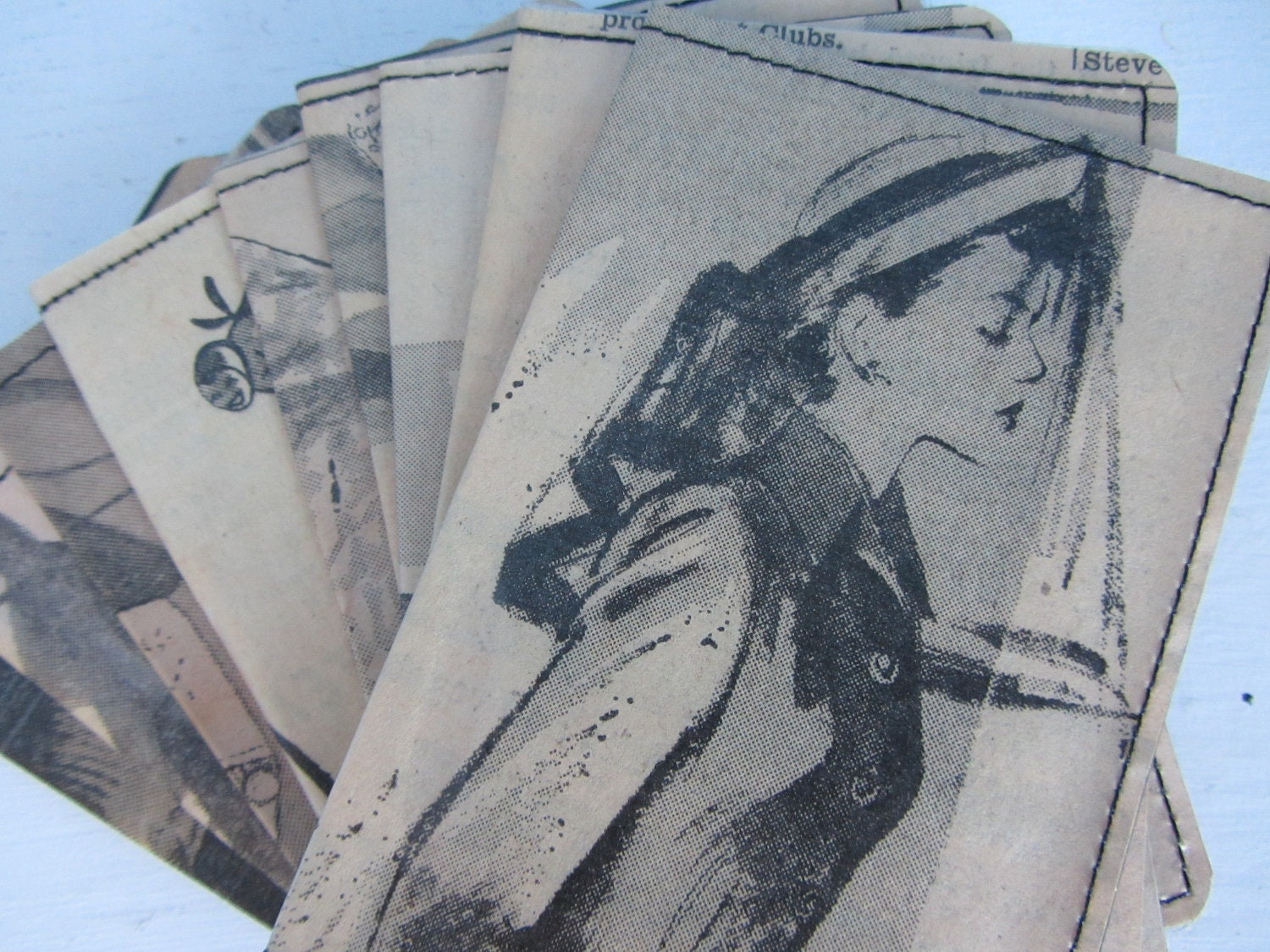 Slim Wallet- Ladies- Vintage 1940s San Francisco Newspaper- Choose 1