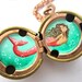 Custom Mermaid Locket - Hand-painted Miniature in Oil Enamel - Personalized Colors of Your Choice