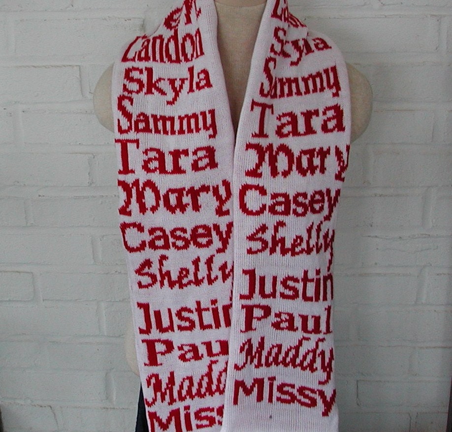 Personalized Scarf with YOUR words As Seen on by BlazingNeedles