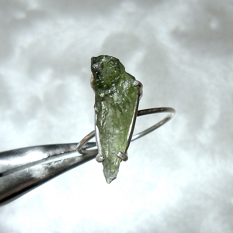 Moldavite Stackable Specimen Ring