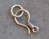 Sterling Silver Clasps - 2 sets Oxidized Bali Sterling Silver  14mm x 7.5mm