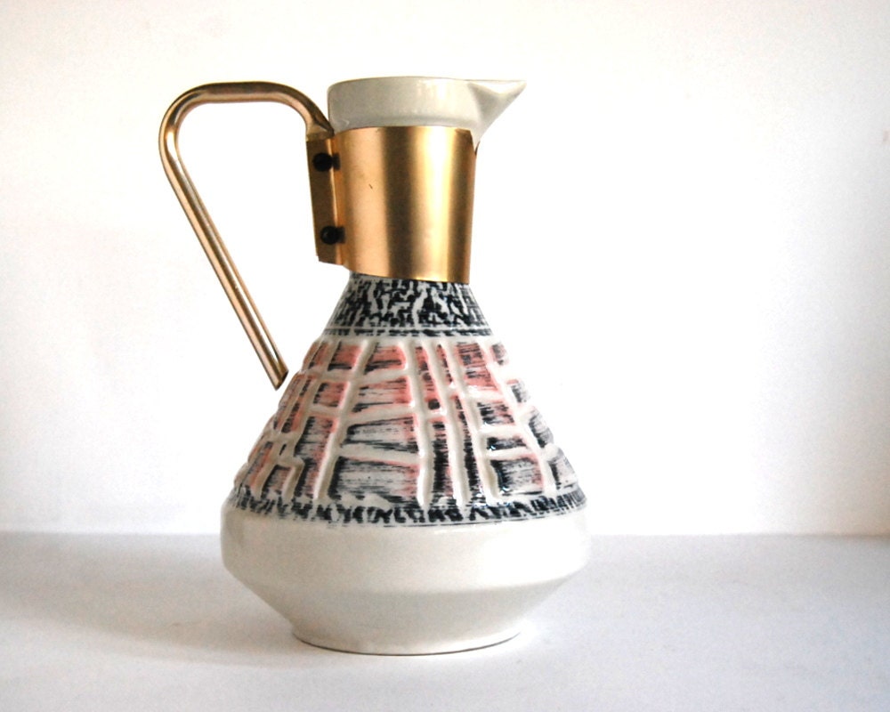 Vintage Pitcher C. Miller Carafe Mid Century Modern Ceramic Home Decor