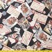 Japanese Kabuki Bushido Samurai Design Cotton Fabric Destash Yardage Remnant 34 inches
