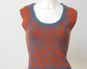 SAMPLE SALE Fall 2012: Heartburst Vest Orange/Dark Gray Medium