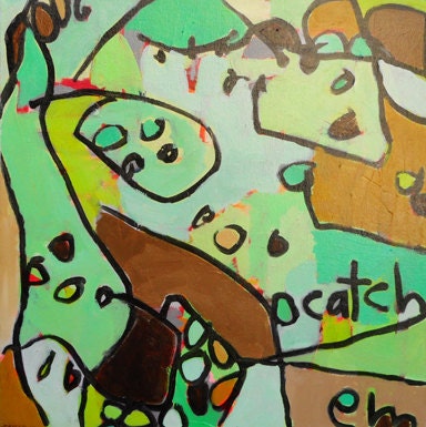 ORIGINAL 'Hunteresque'   24x24  by Jennifer Mercede