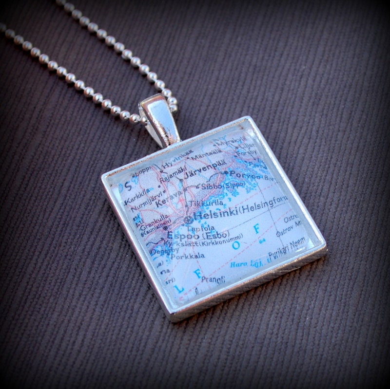 Helsinki Map Necklace
