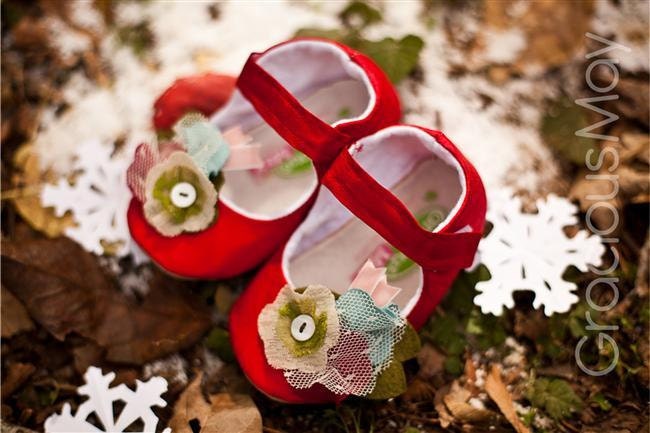 Confetti Shoes in Cherry - Christmas baby ad toddler girl Mary Jane 