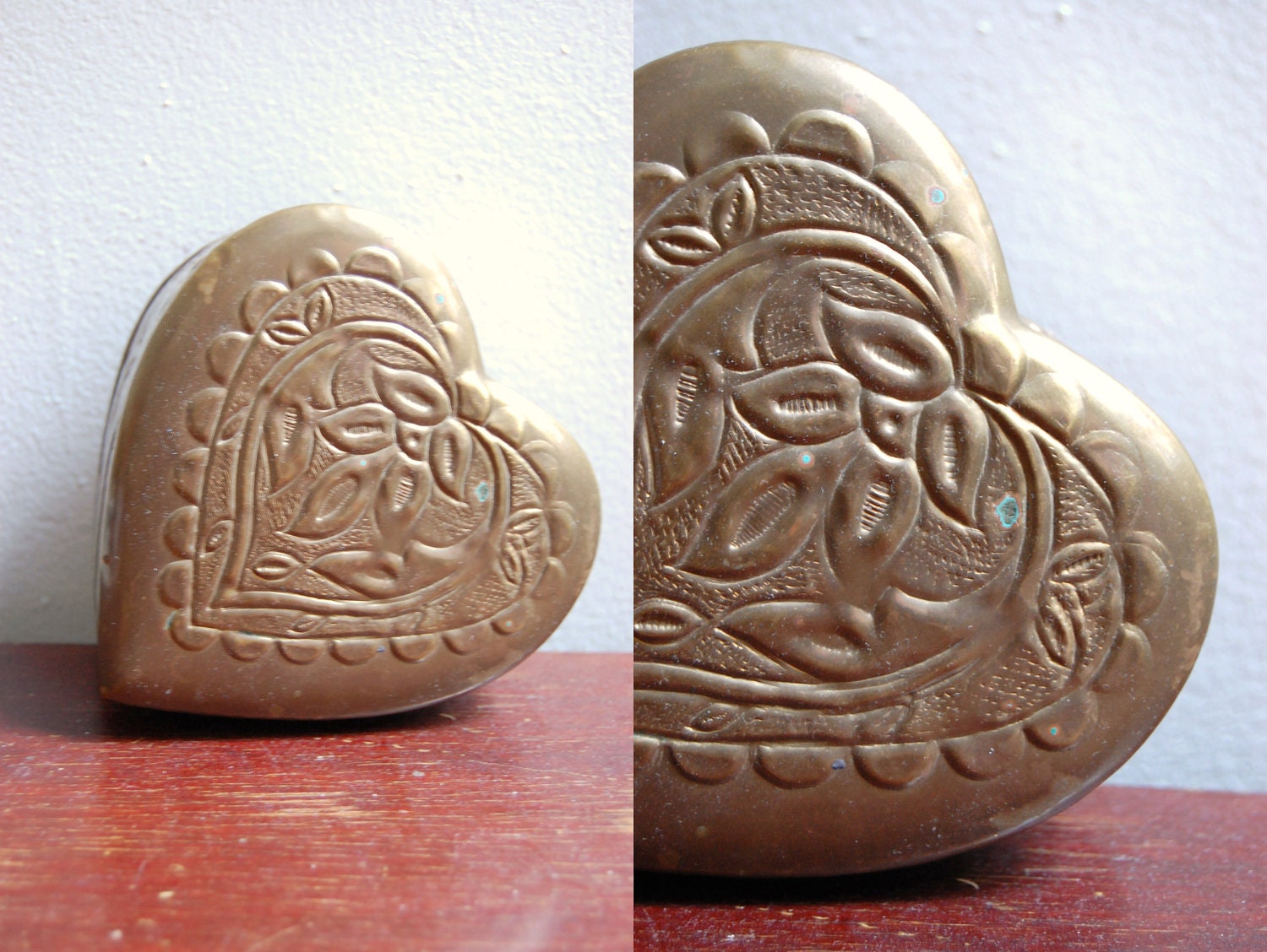 Vintage 1960s Heart Tin Box