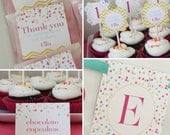 Confetti Birthday Party - PRINTABLE ONLY - Banner, Toppers, Tags, Invitation and more Il_170x135