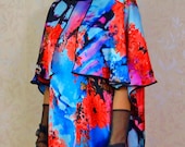 Digital Print Silk Cape Dress