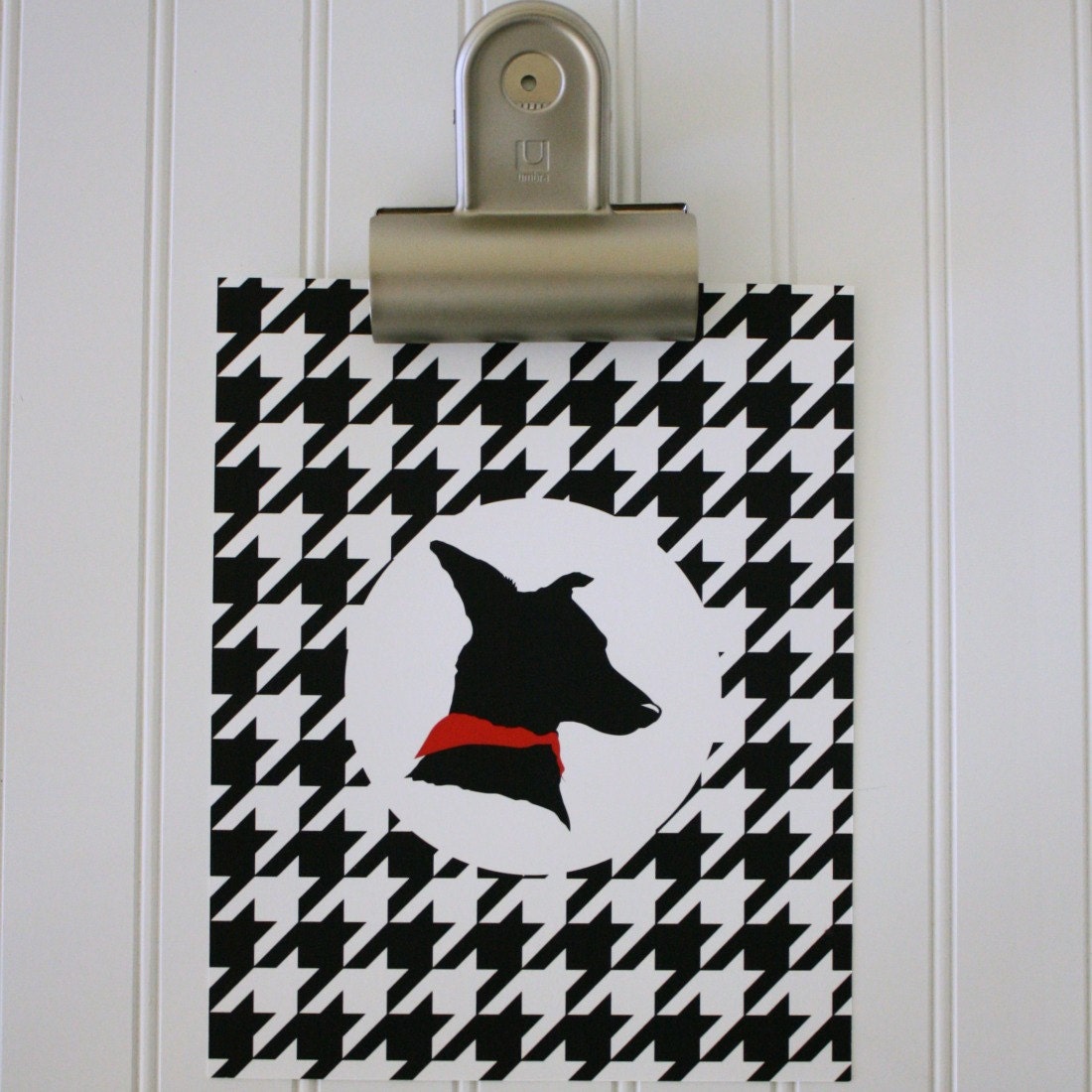 Custom Silhouette Houndstooth 8x10 Print made from YOUR PHOTO by Simply Silhouettes