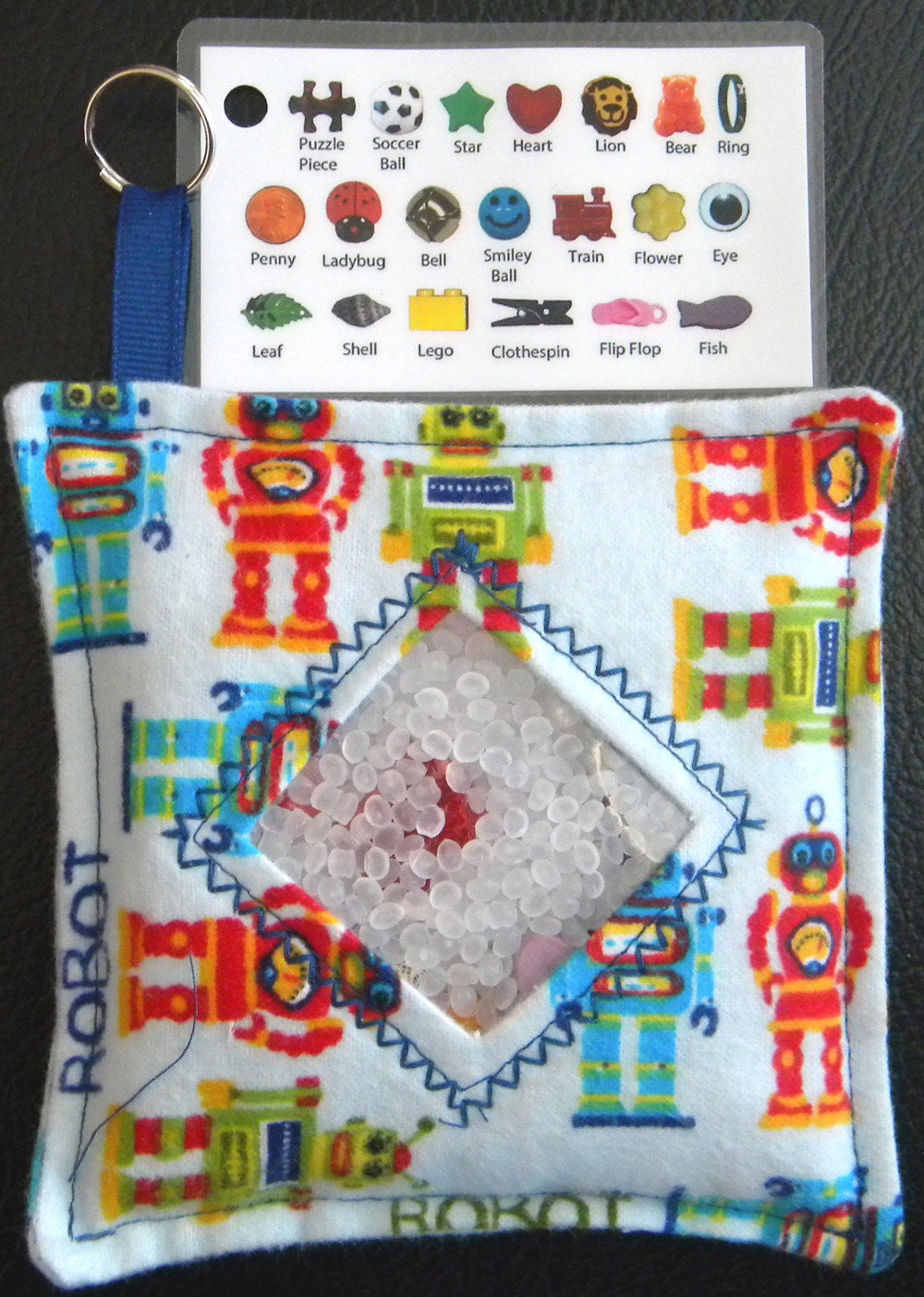 I Spy Bag - Mini with SEWN Word List and Detachable PICTURE LIST- Robot Revolution