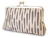 Leaf stripe clutch : silk bridal purse / wedding accessory / bridesmaid gift