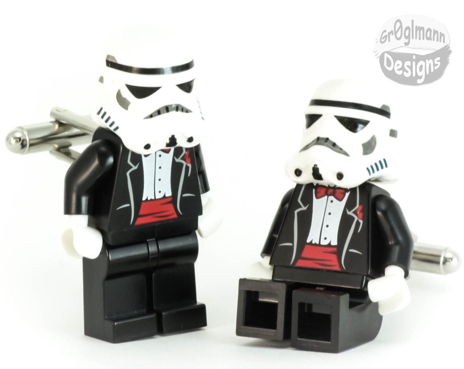Star Wars Storm Trooper Wedding Cufflinks :) made with LEGO bricks