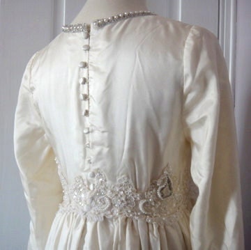 Vintage Wedding Dress, Bridal Gown, Handmade, Silk, Beaded, Romantic, Regal, Princess