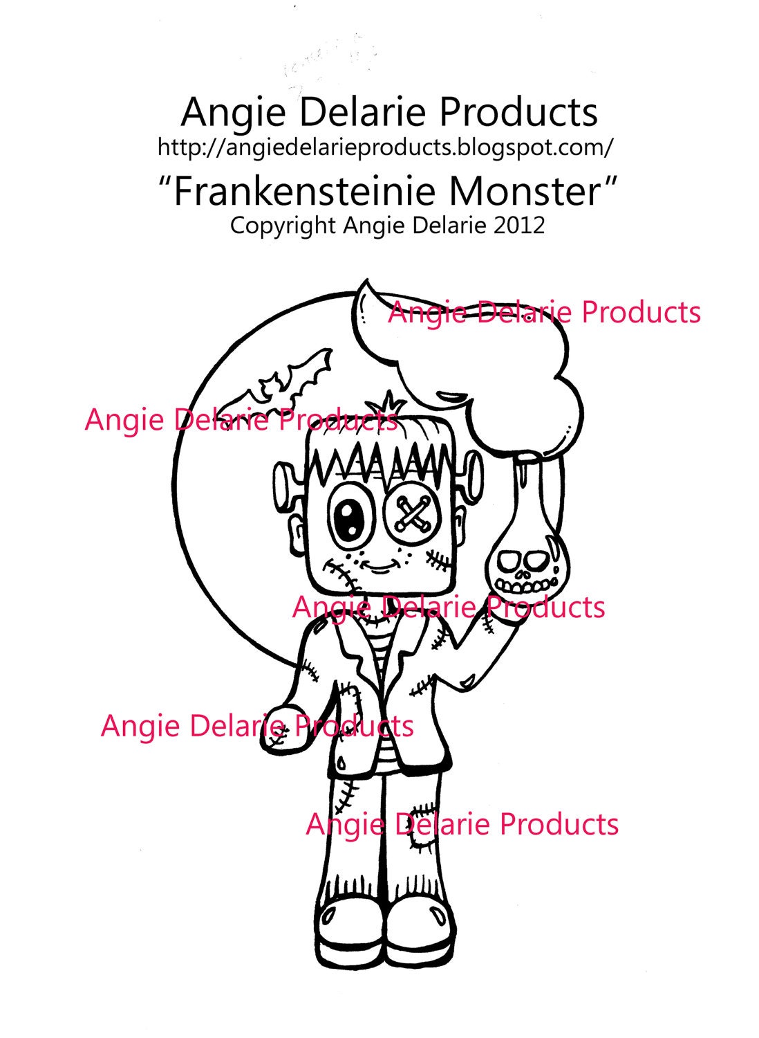 Frankensteinie Monster- Digital Stamp