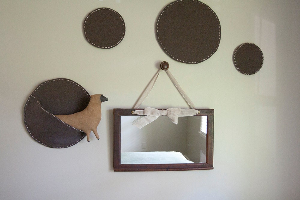 Vintage wood mirror, wall mirror, wood frame