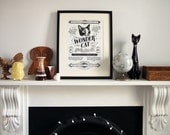 Wonder Cat  - Vintage style screenprint poster