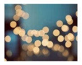 Night Lights Photograph, Blue Monday, 5x7 Abstract Print, Night Lights,  Landscape Photography