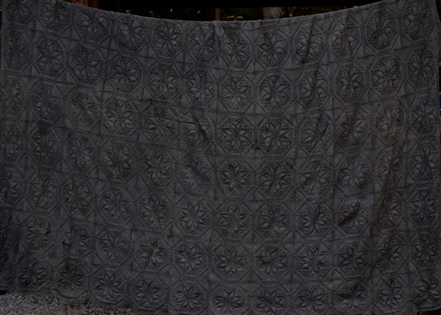 SALE vespertine hand dyed vintage bedspread large throw