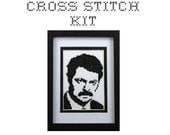 DIY Ron Swanson cross stitch KIT