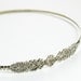 Victorian bridal headband ornate skinny silver finish antique style