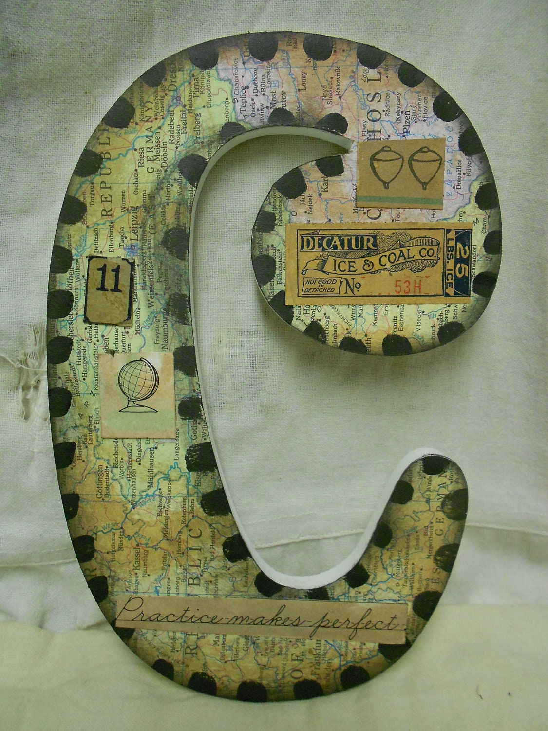 The Letter  C  - FoLk aRT- MIXED MEDIA
