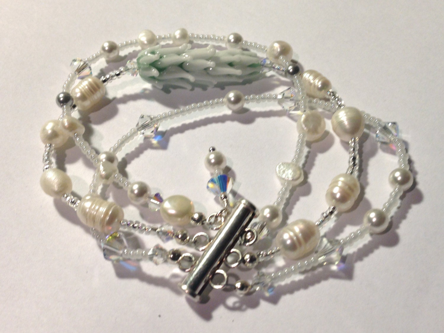 Lavender Glass Bead Bracelet Lavender Wedding Set