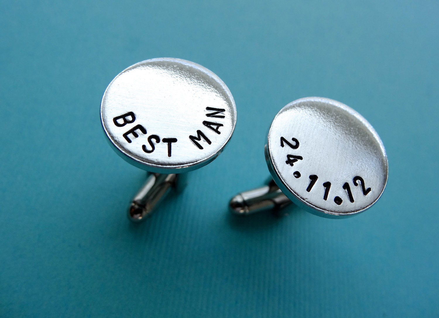 Personalized Best Man Cufflinks - Custom Best Man Aluminum Cuff links