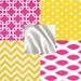 Custom for dsobieraj Corn Yellow with Candy/Hot Pink Boutique Crib Bedding Set