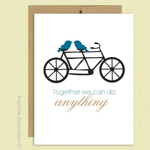 Buy funny e greeting cards - Bike - Bicycle - Together We Can Do Anything - I Love You Card - Anniversary Card - Funny Card - Greeting Card