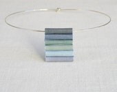 pendant necklace  -  gray blue  silver pendant  necklace