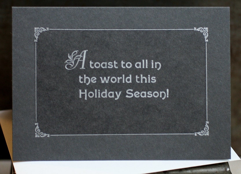 A Toast To All... letterpress silent film inspired holiday card