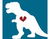 Dinosaur Missing You Geeky Greeting Card