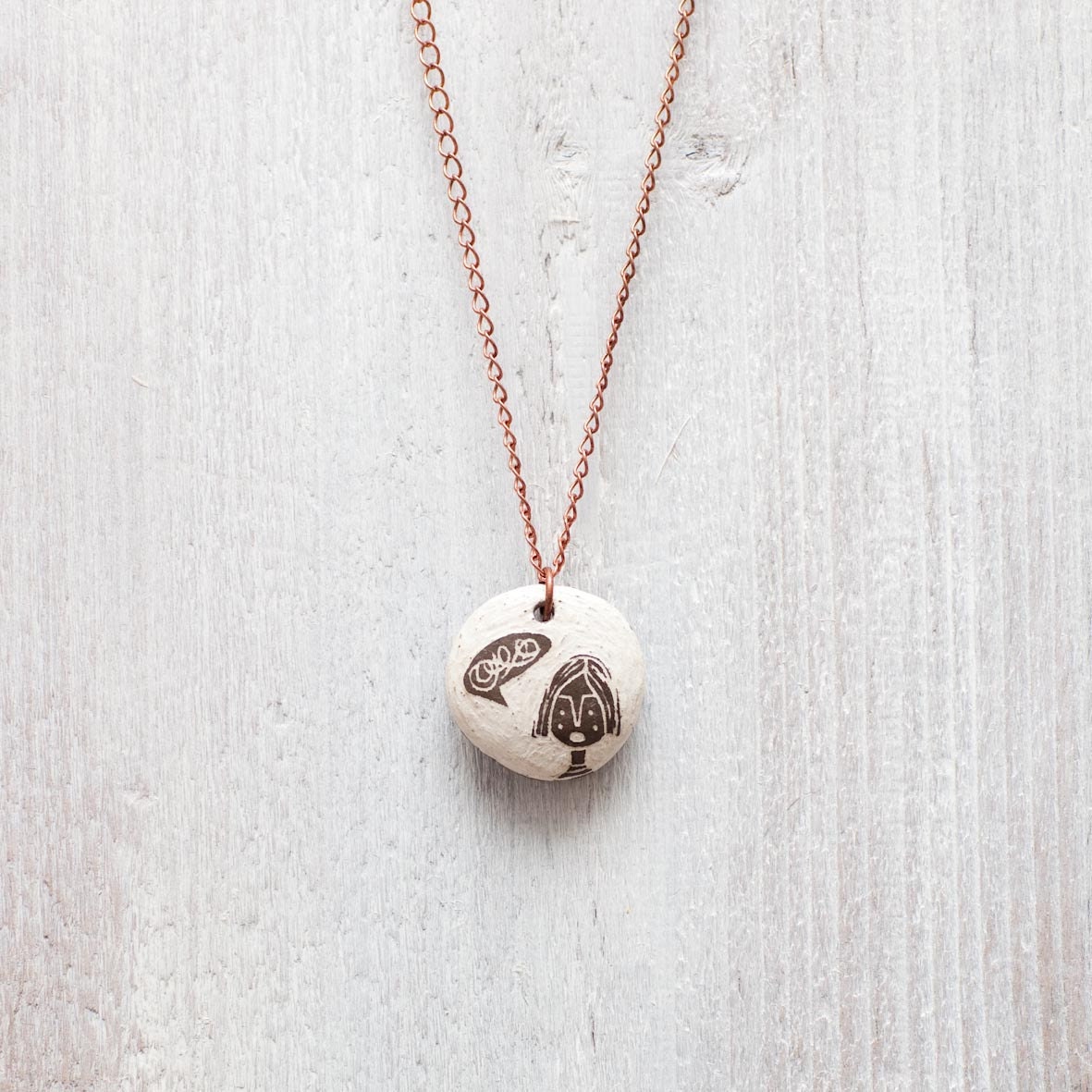 Pendant in ceramic. Blablabla. OOAK