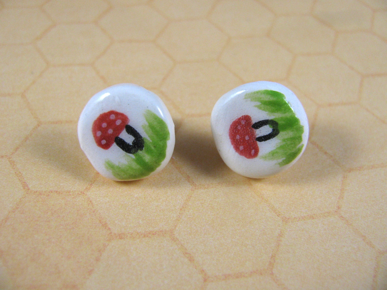 Mushroom Ceramic Earrings
