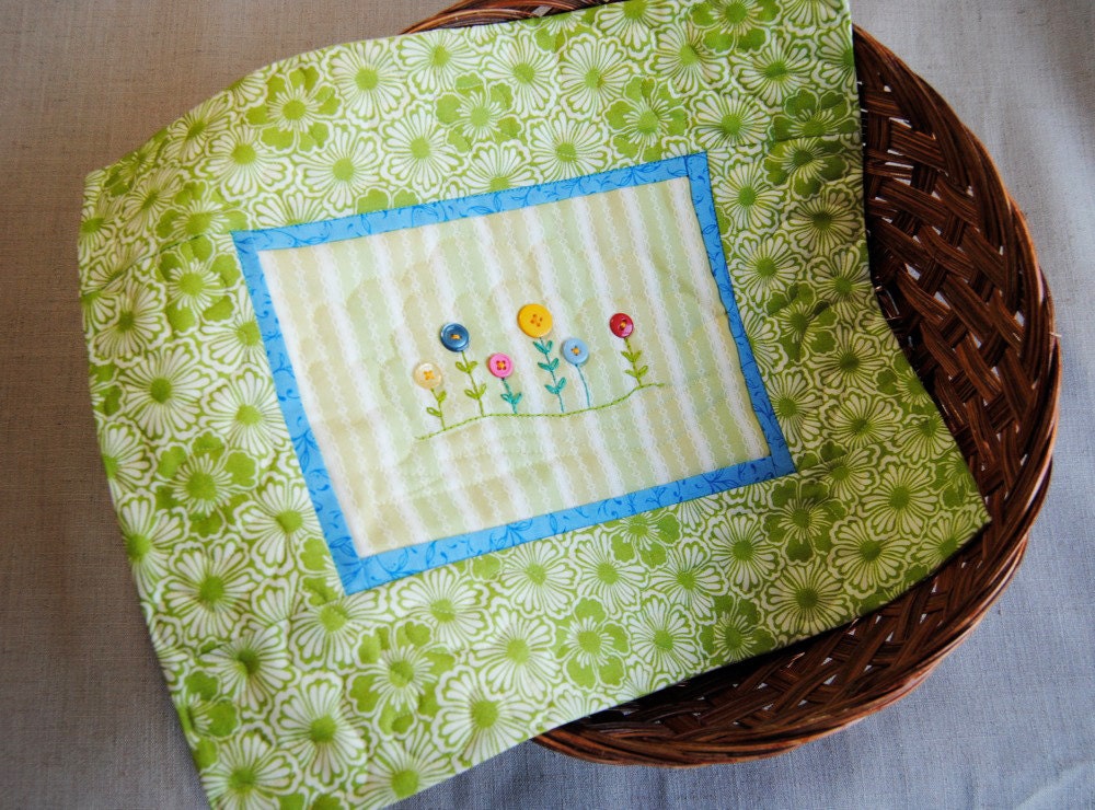 Button Flower Garden Quilted Wall-hanging