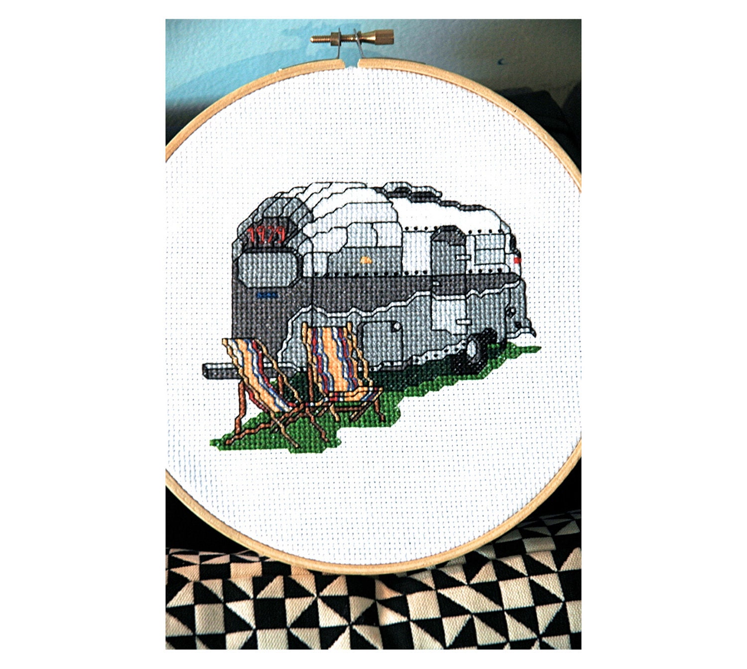 Vintage Airstream Cross Stitch Pattern Instant Download