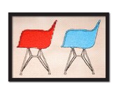 Eames Shell Chairs Cross Stitch Pattern Instant Download