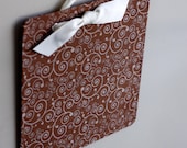 Fabric Bulletin Board (11x11) in Brown Swirls