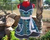 Retro Apron - Sexy - Full - Pin Up - Southern Belle - Amy Butler Lark Gypsy - Scarlet Chic Sassy  Apron