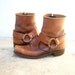 Vintage harness boots // caramel leather // motorcycle boots // mens size 8.5 wmns 10
