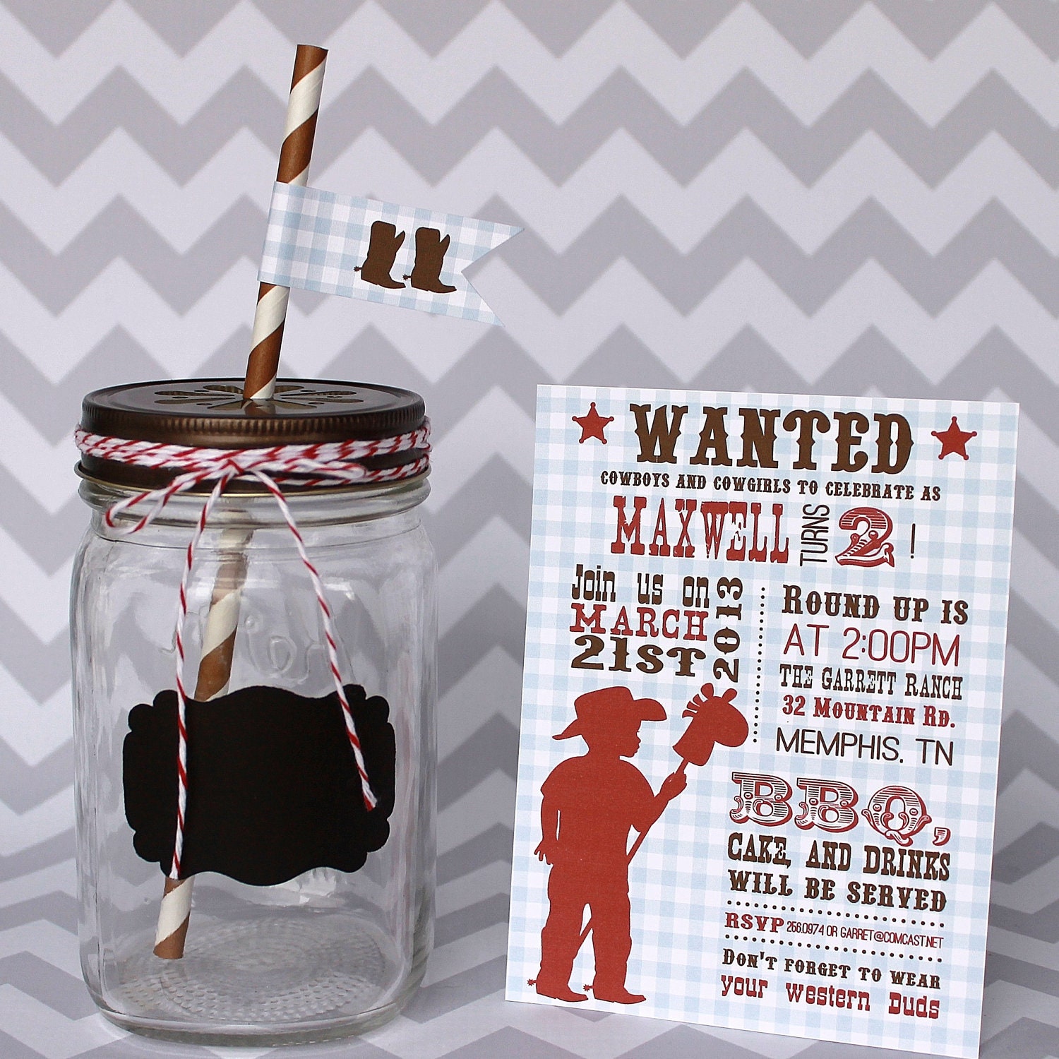 Western Cowboy Birthday Drink Kit