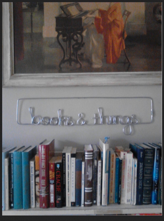 Books and Things Decorative Wire Sign