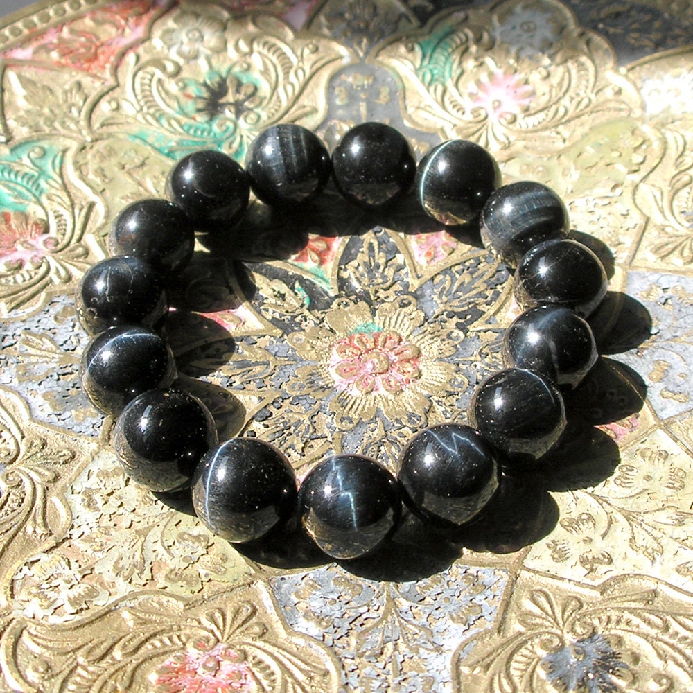 12mm Round  Blue Tiger Eye Beads- Hawks Eye Beads