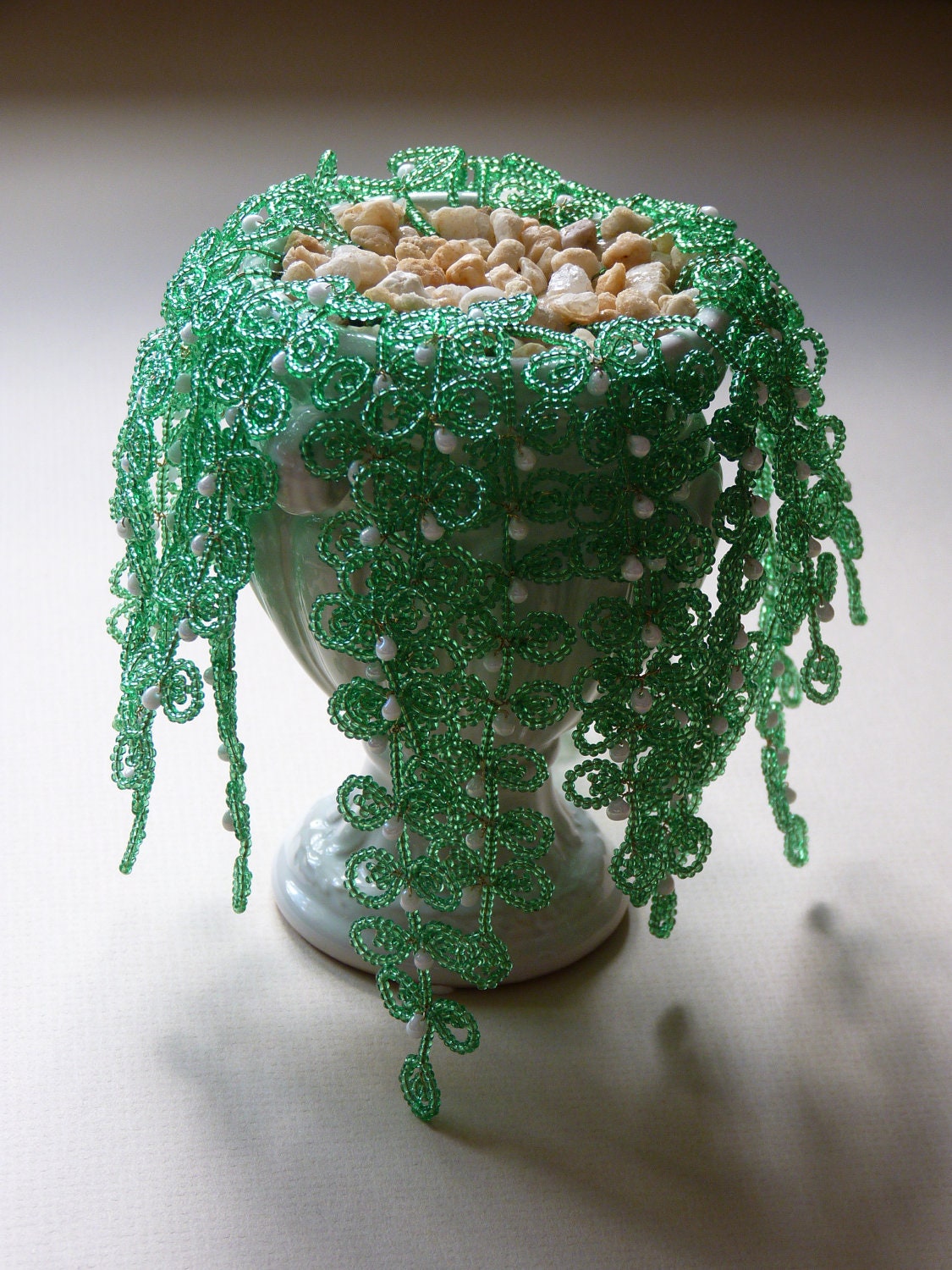 OOAK French Beaded Baby Tears Plant - 09102