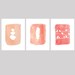 Pink Bird Collection - Three 11x14 Childrens Wall Art Prints