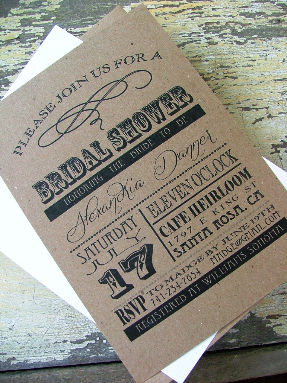 Bridal Shower Invitations DIY or printed