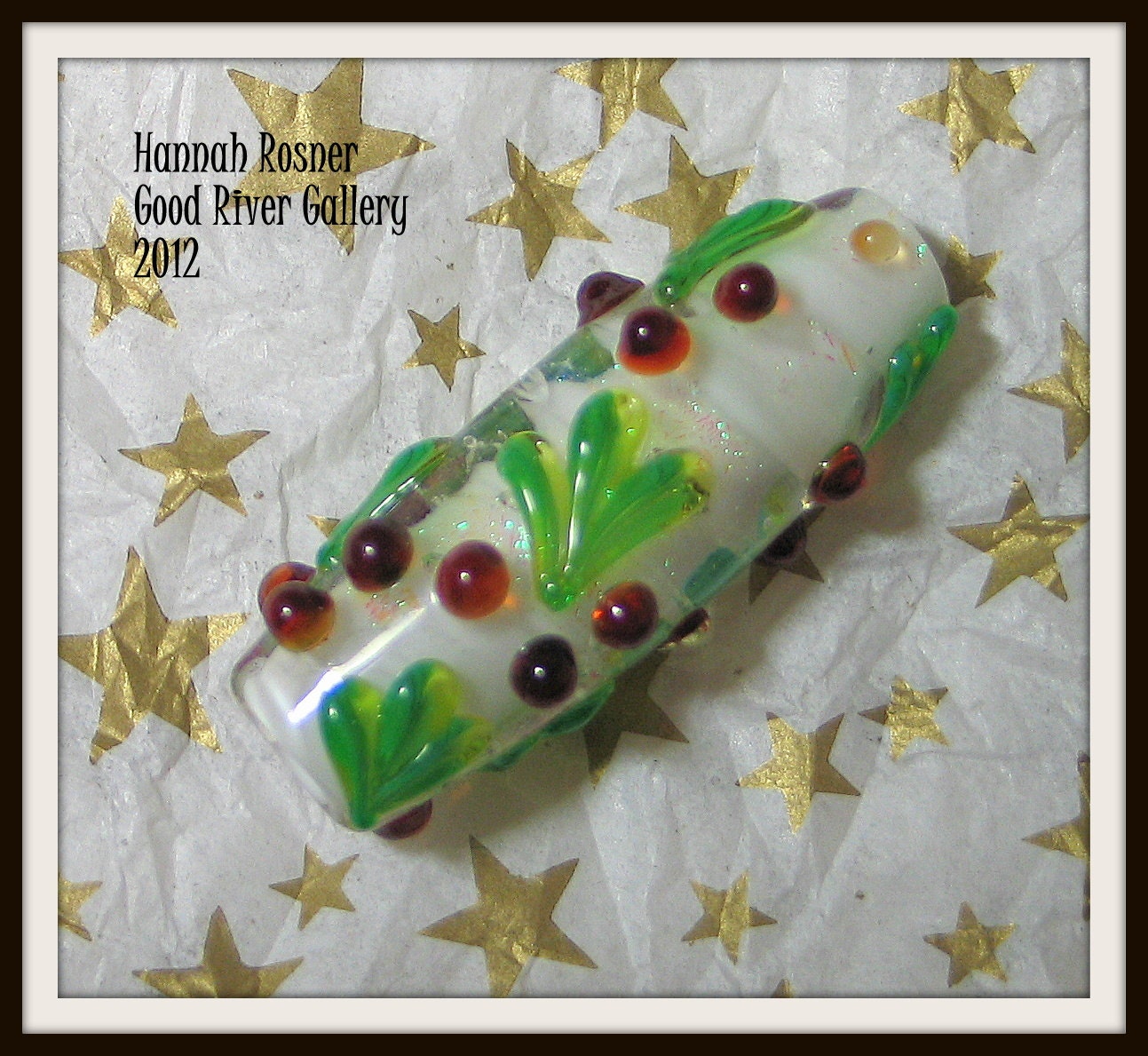Green Blue Lampwork Glass Bead