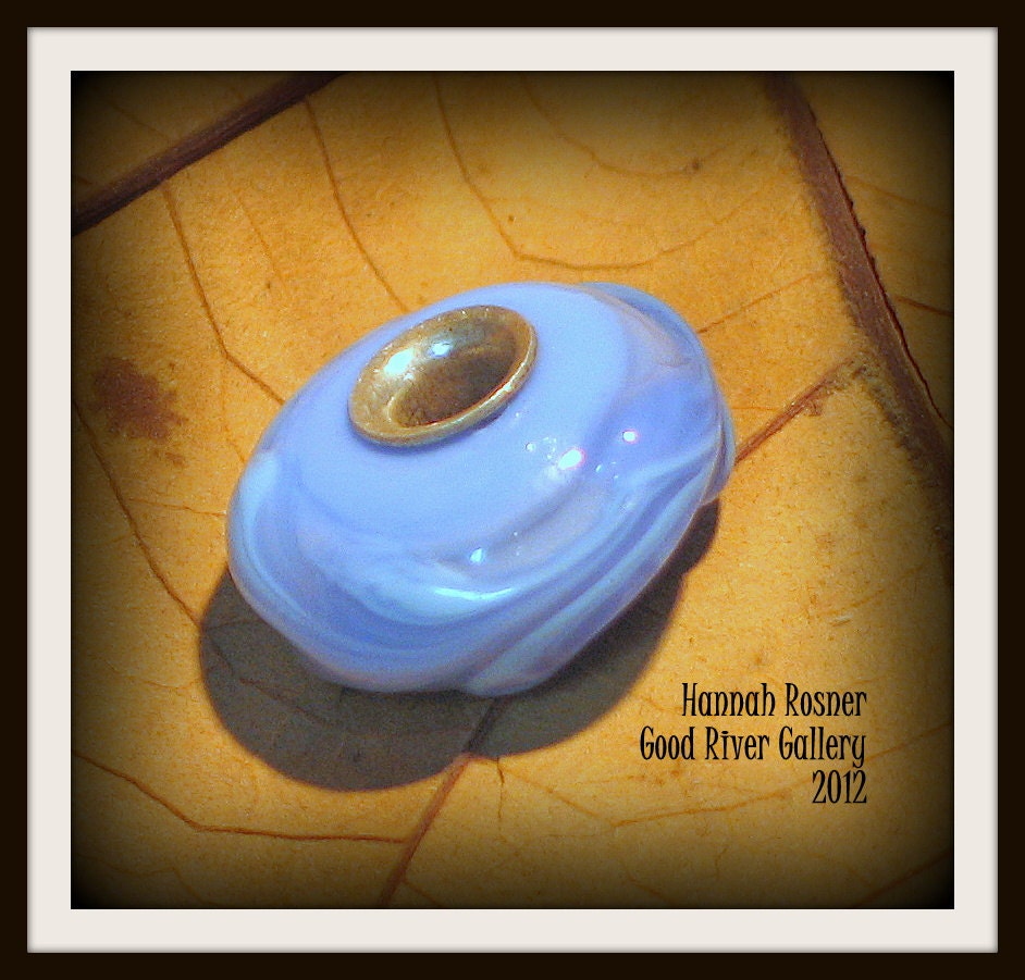 Green Blue Lampwork Glass Bead
